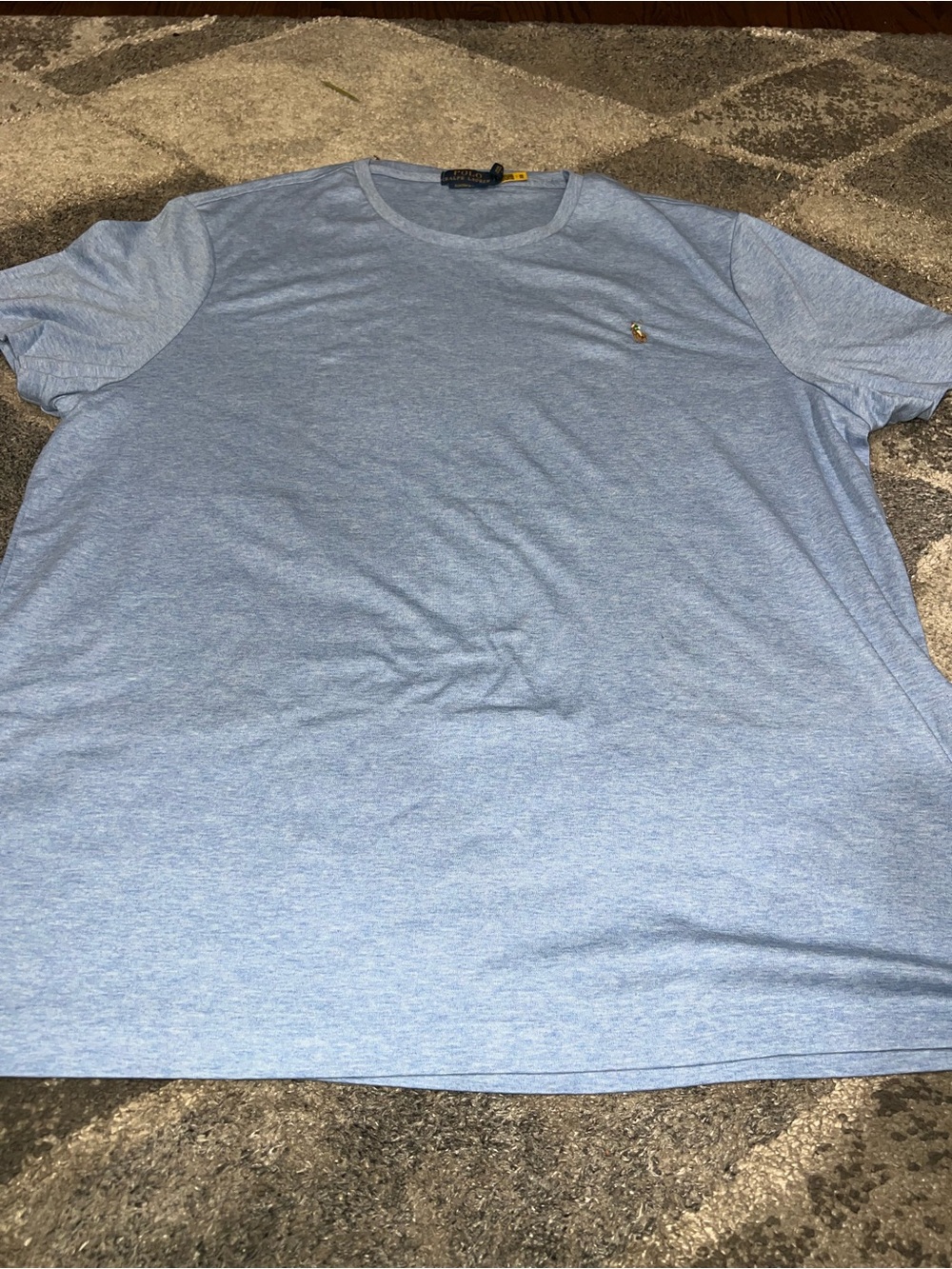 Polo Ralph Lauren Light Blue Men's Crew Neck T-Shirt with Embroidered Logo